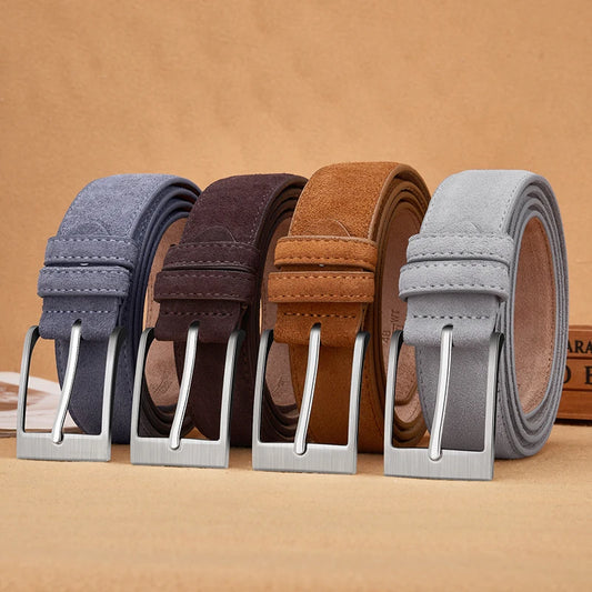 Luxury Sude Belts Cow Leather for Men and Ladies