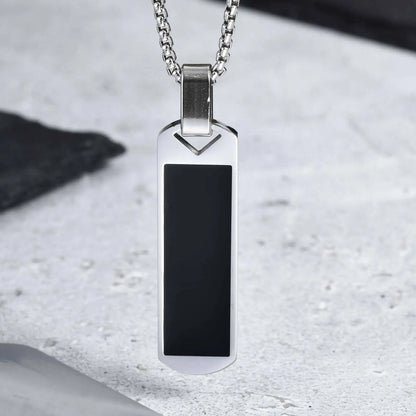 Waterproof Casual Black Enamel Necklaces for Men