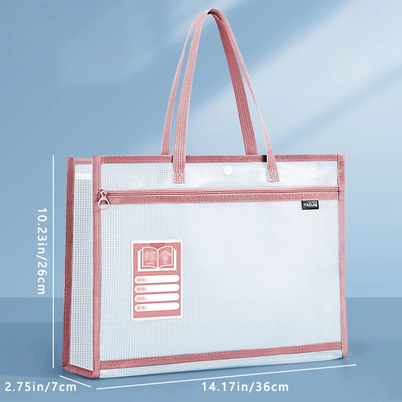 Large Capacity Transparent Waterproof File Folder – Self-Adhesive Office Supplies Folder for Organization