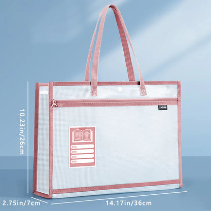 Large Capacity Transparent Waterproof File Folder – Self-Adhesive Office Supplies Folder for Organization
