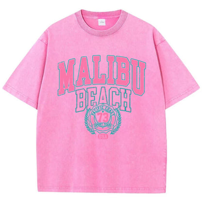 Comfortable Malibu Beach Washed T-Shirt for Women