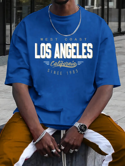 Comfortable Plus Size Los Angeles Cotton T-Shirt for Men