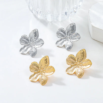 Stunning Trendy 2PC Stainless Steel Flower Earrings for Festivals