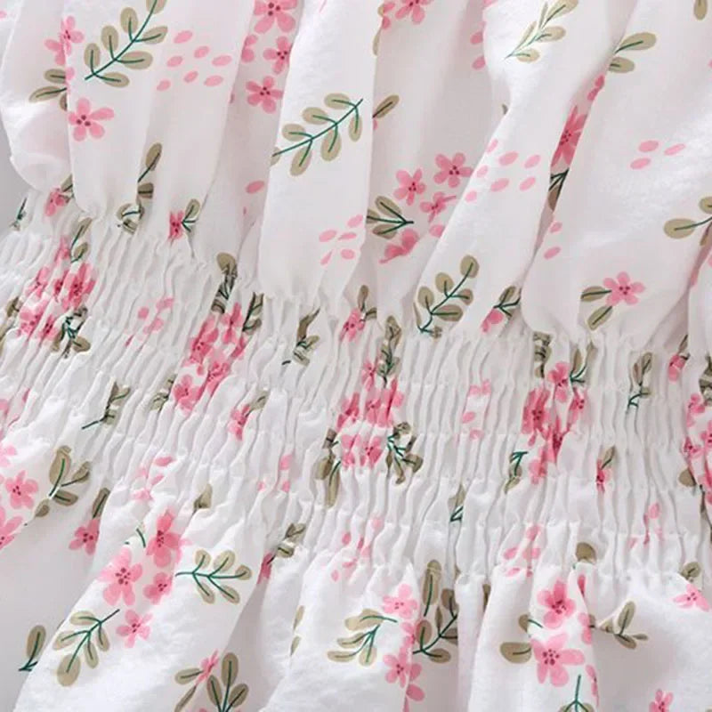 Sweet Broken Flower Chiffon Blouse for Summer Style