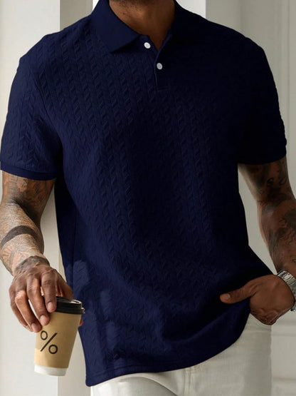 Stylish Mens Textured Polo Shirts for Spring Summer Fashion