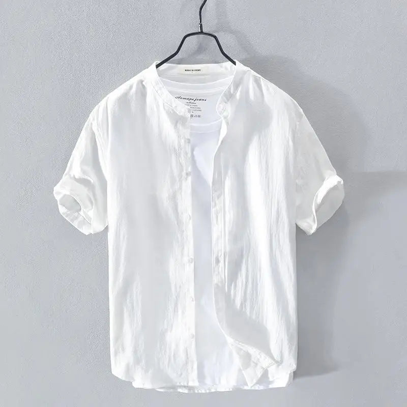 Men's Linen Short Sleeve Shirt for Cool Summer Style
