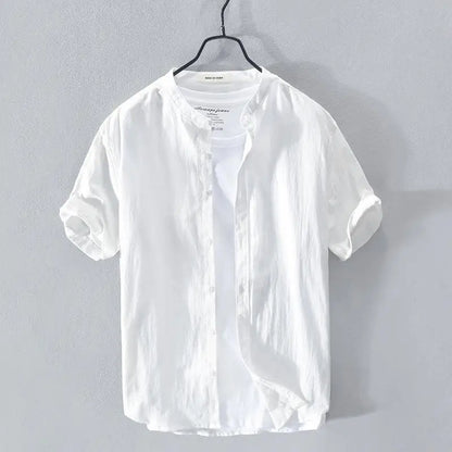 Men's Linen Short Sleeve Shirt for Cool Summer Style