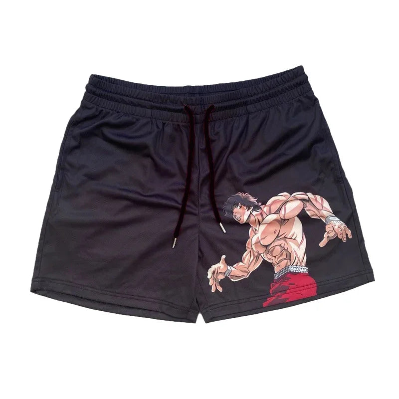 Anime Casual Shorts Men Women Manga Cartoon Sports Gym Shorts Fitness 3D Print Quick Dry Mesh Board Shorts Summer Male