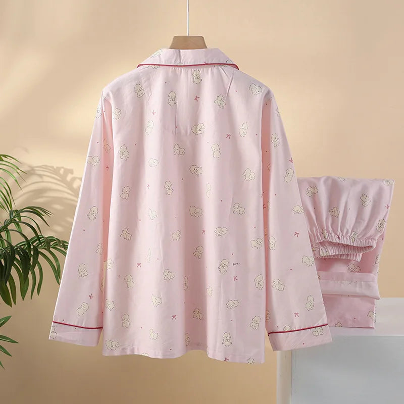 2025 New Spring/Summer Women's Cotton Pajama Set for Comfort