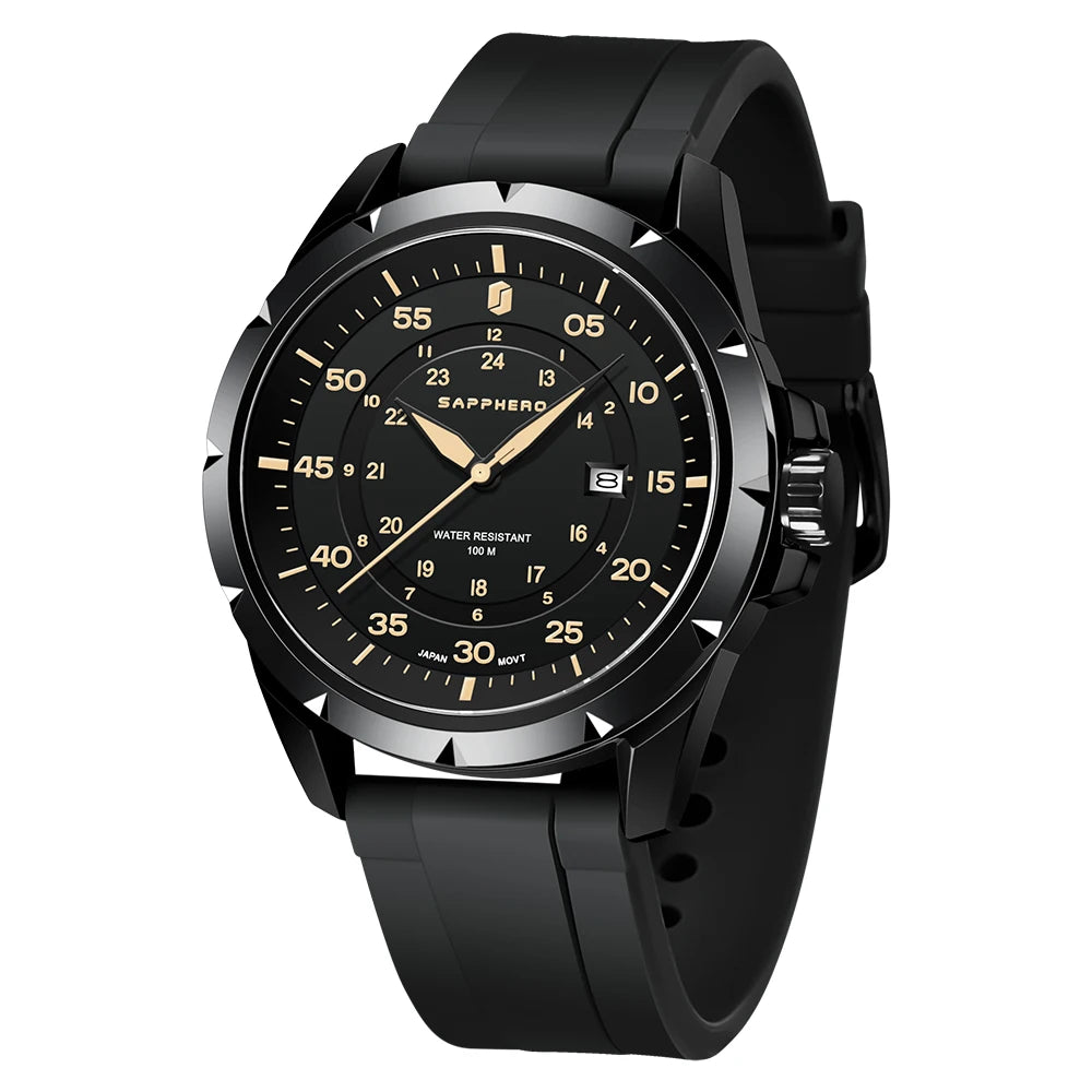 SAPPHERO Men Watch Luxury Quartz Waterproof Gift Wristwatch