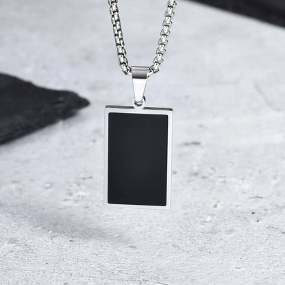Waterproof Casual Black Enamel Necklaces for Men