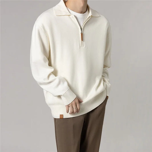 Luxury Knitted Polo Shirt for Casual Autumn Style