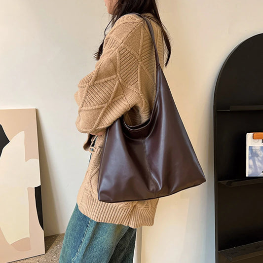 Retro Women’s Shoulder Tote Bag – Versatile Crossbody Pack, Large Capacity Fashion Commuter Book Bag