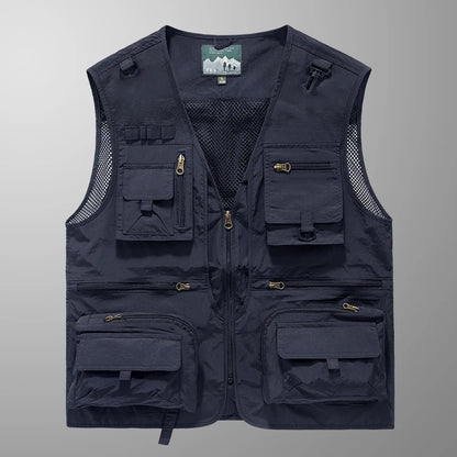14 Pockets Summer New Men US Tactical Hiking Fishing Vest Mens Photographer Waistcoat Mesh Cargo Sleeveless Jacket Tool Vest 7XL