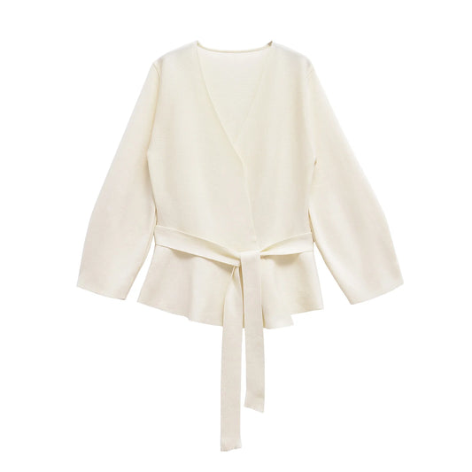 TRAFSHE Spring Women Shoulder Pad Knit Blazer for Versatility