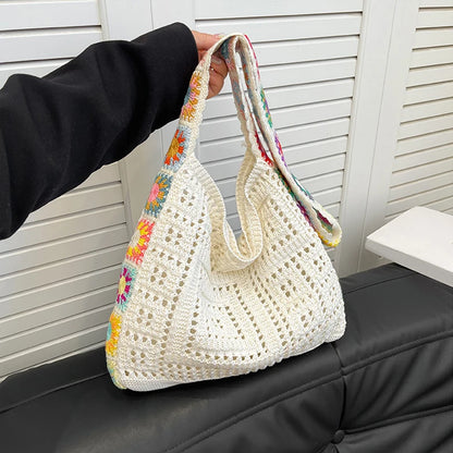 Cute Woven Knit Tote Bag – Stylish Beach & Shopping Shoulder Bag