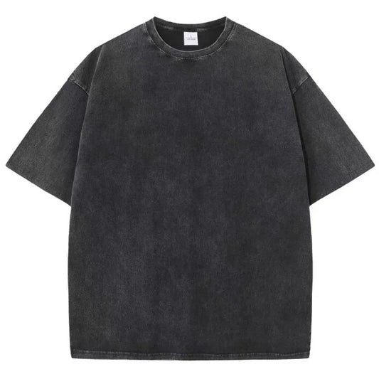 Unisex Vintage Heavyweight Washed T-Shirt – Retro Oversized Cotton Tee