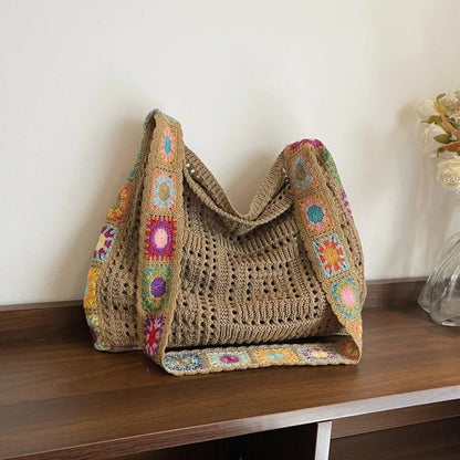 Cute Woven Knit Tote Bag – Stylish Beach & Shopping Shoulder Bag