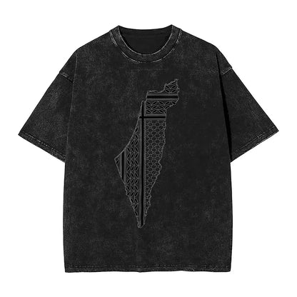 Palestines Symbol of Resistance T-Shirt Beach Palestinians Map T Shirts 2024 Cotton Tee Shirt For Male Short Sleeve Top Tees