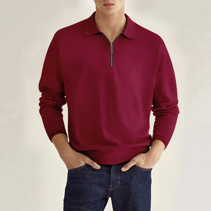 Men's Simple Solid Color Polo Shirts for Casual Comfort