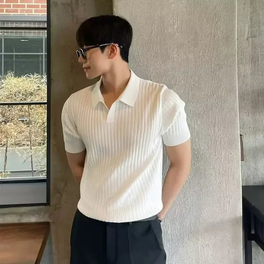 2024 Summer Men's Ice Silk Polo Shirt for Comfort