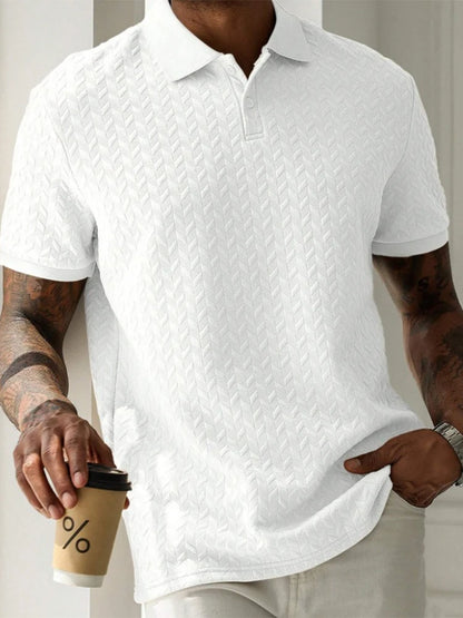 Stylish Mens Textured Polo Shirts for Spring Summer Fashion