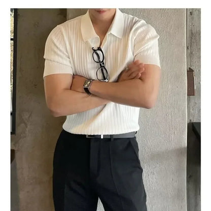 2024 Summer Men's Ice Silk Polo Shirt for Comfort