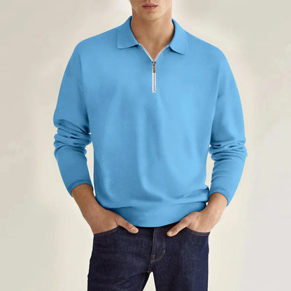 Men's Simple Solid Color Polo Shirts for Casual Comfort