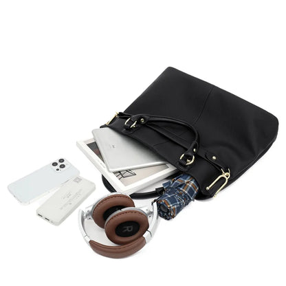 Fashionable Large-Capacity Tote Bag for Women – Stylish Shoulder Crossbody Handbag with Chain Detail