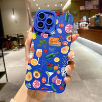 Vibrant Stylish Fruit Juice Flower Pattern Phone Case for iPhone