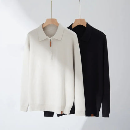 Luxury Knitted Polo Shirt for Casual Autumn Style