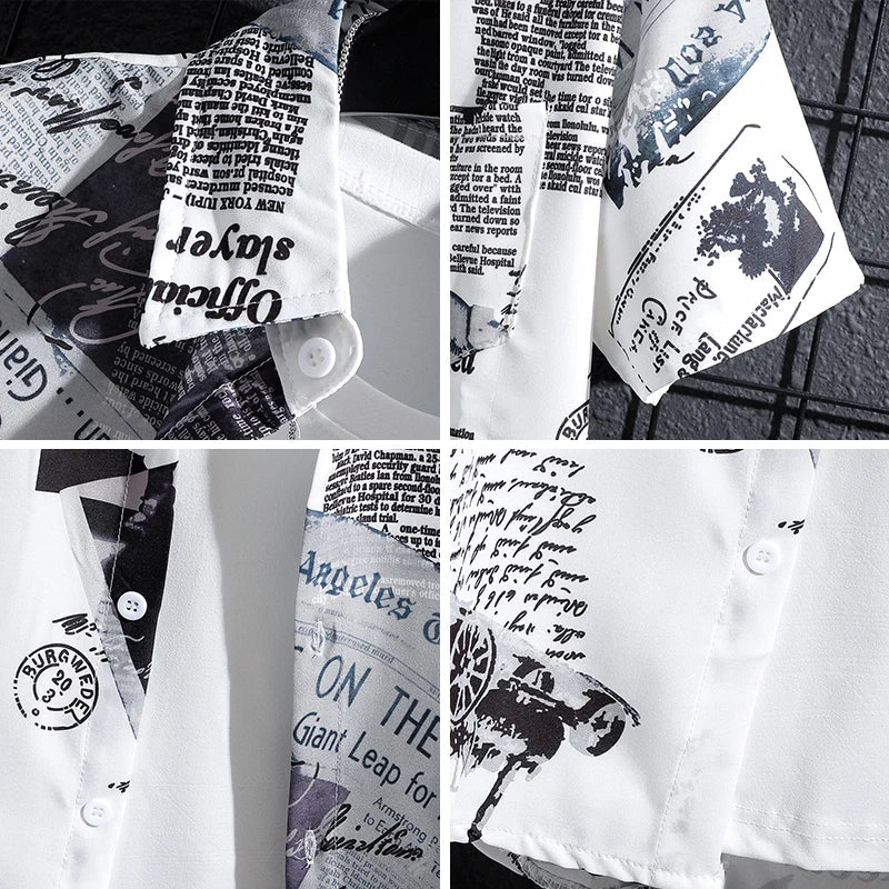 Men's Printed Shirt Seaside Vacation Large Size Casual Top