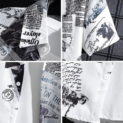 Men's Printed Shirt Seaside Vacation Large Size Casual Top