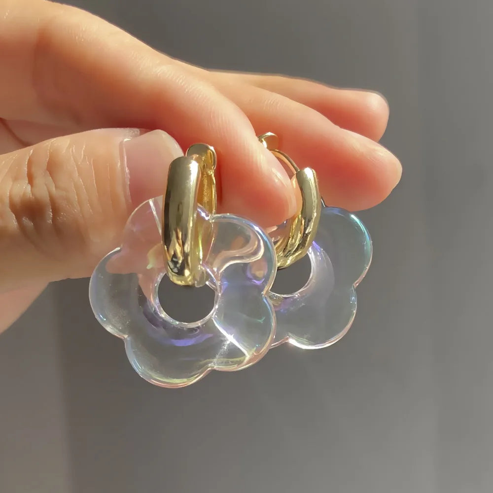 Vibrant Stylish 2024 New Multicolor Flower Drop Earrings for Women