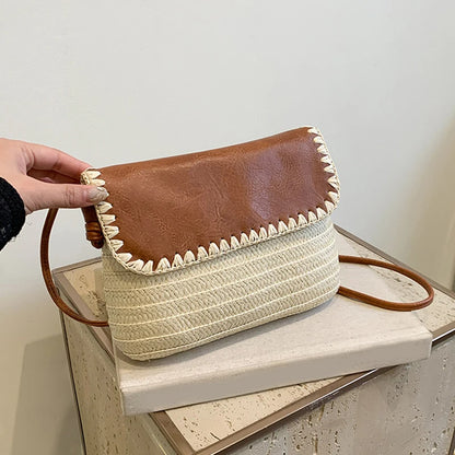 Straw Braid Casual Shoulder Bag for Women – Fashionable Summer Tote Beach Bag, Versatile Handbag
