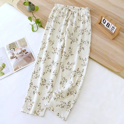 2025 Japanese Women's 100% Cotton Pajama Pants for Comfort