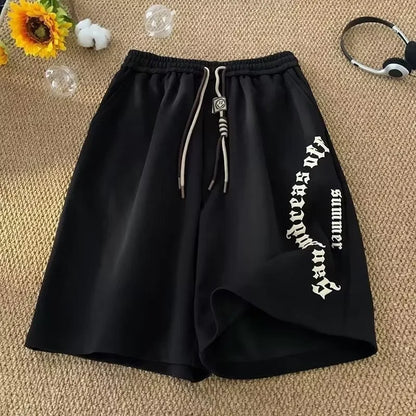 Men's Oversized Retro Print Shorts – Casual Beach & Sportswear