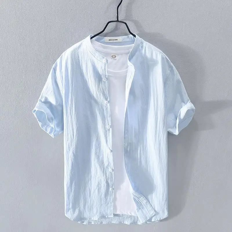 Men's Linen Short Sleeve Shirt for Cool Summer Style