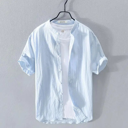 Men's Linen Short Sleeve Shirt for Cool Summer Style