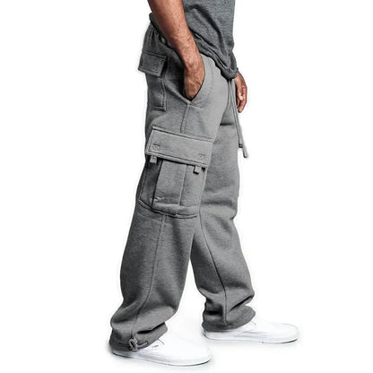 Men's Cargo Sweatpants Autumn Long Pants Loose Sport Fit Jogging Overalls Joggers Sweat Pocket Pants Cargo Trousers Streetwear