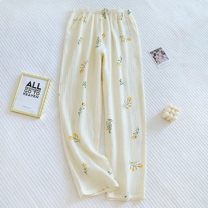 2025 Japanese Women's 100% Cotton Pajama Pants for Comfort