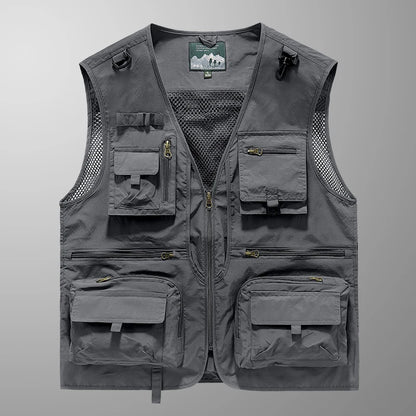 14 Pockets Summer New Men US Tactical Hiking Fishing Vest Mens Photographer Waistcoat Mesh Cargo Sleeveless Jacket Tool Vest 7XL
