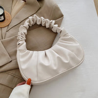 Fashionable Pleated PU Cloud Handbag – Stylish Armpit Shoulder Bag for Women