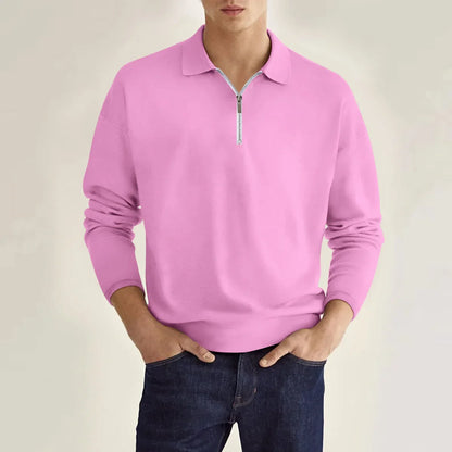 Men's Simple Solid Color Polo Shirts for Casual Comfort