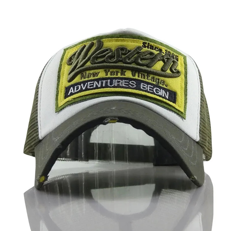 Summer Mesh Trucker Hat For Men Women Adjustable Sun Protection