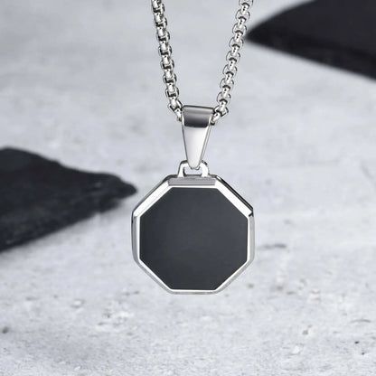 Waterproof Casual Black Enamel Necklaces for Men