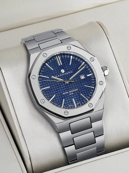 SAPPHERO Men's Luxury Waterproof Stainless Steel Watch Gift