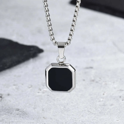 Waterproof Casual Black Enamel Necklaces for Men