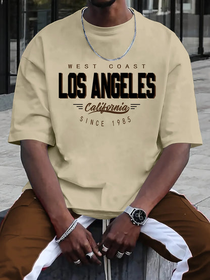 Comfortable Plus Size Los Angeles Cotton T-Shirt for Men