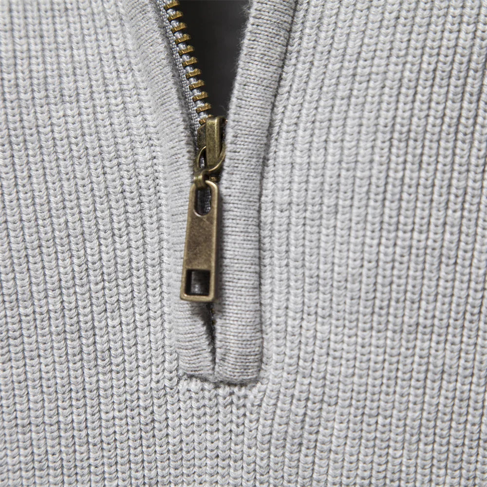 2023 New Autumn Cotton Zipper Cardigans for Men Warm Sweater